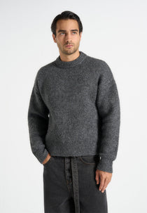 Chris - Brushed Wool Knit Jumper - Grey