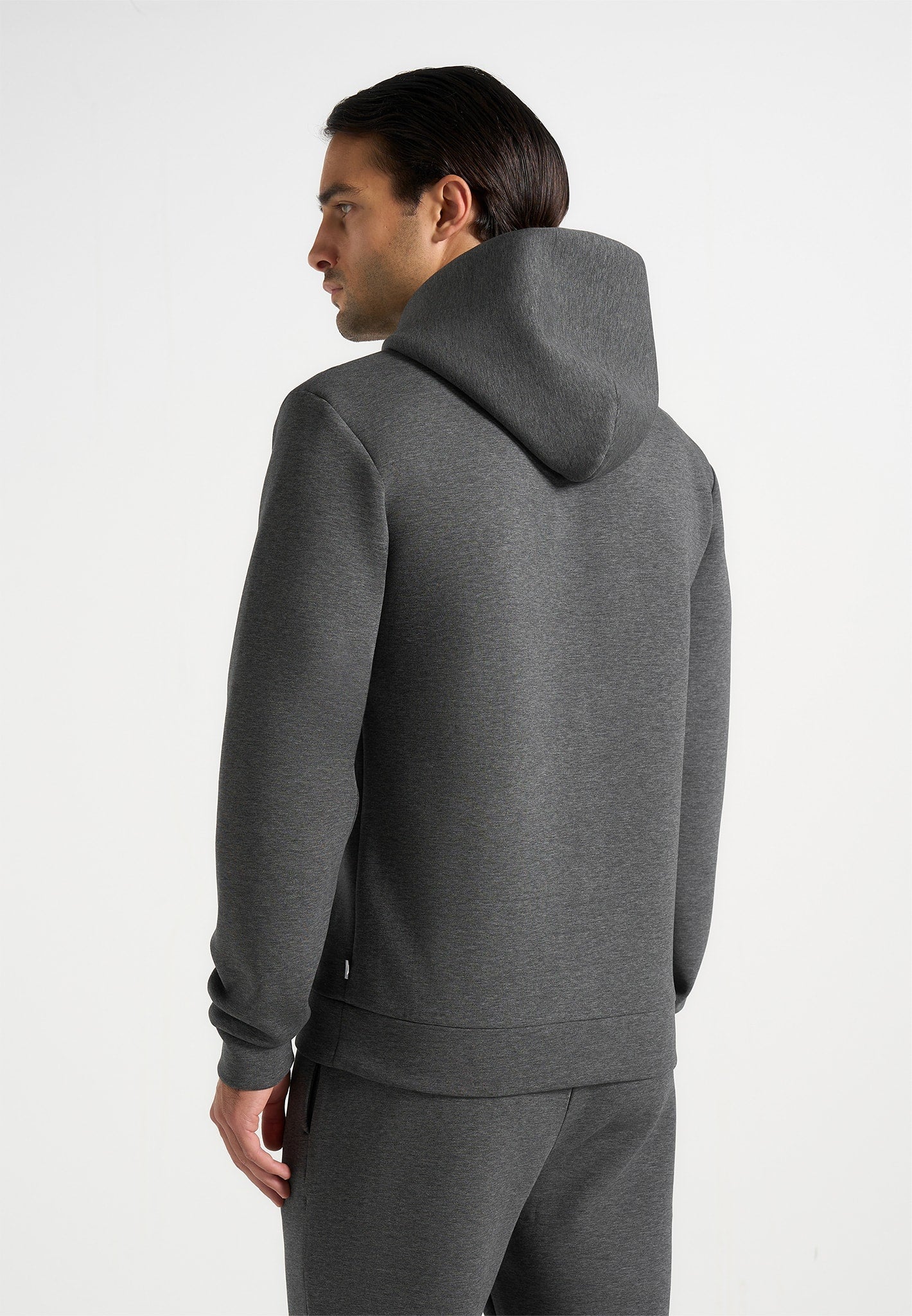 drew-neoprene-minimal-regular-fit-hoodie-charcoal-grey