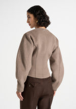 Aya - Wool Hourglass Jacket - Taupe