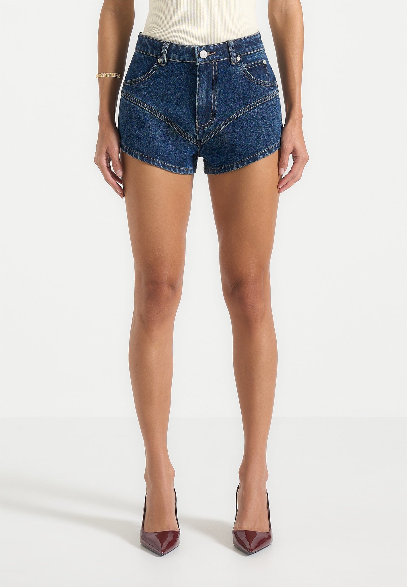 contour-denim-mini-shorts-indigo