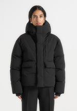 Casey - Unisex Minimal Raglan Puffer Jacket - Black
