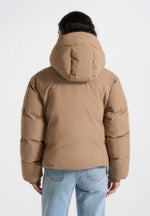 Casey - Unisex Minimal Raglan Puffer Jacket - Taupe
