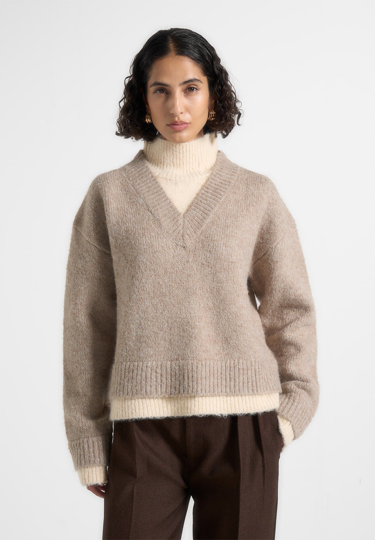 jacques-unisex-double-layer-v-neck-knit-jumper-beige-cream