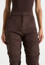 caroline-tacked-suede-flared-trousers-brown
