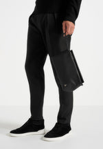 Jessy - Textured Leather Washbag - Black