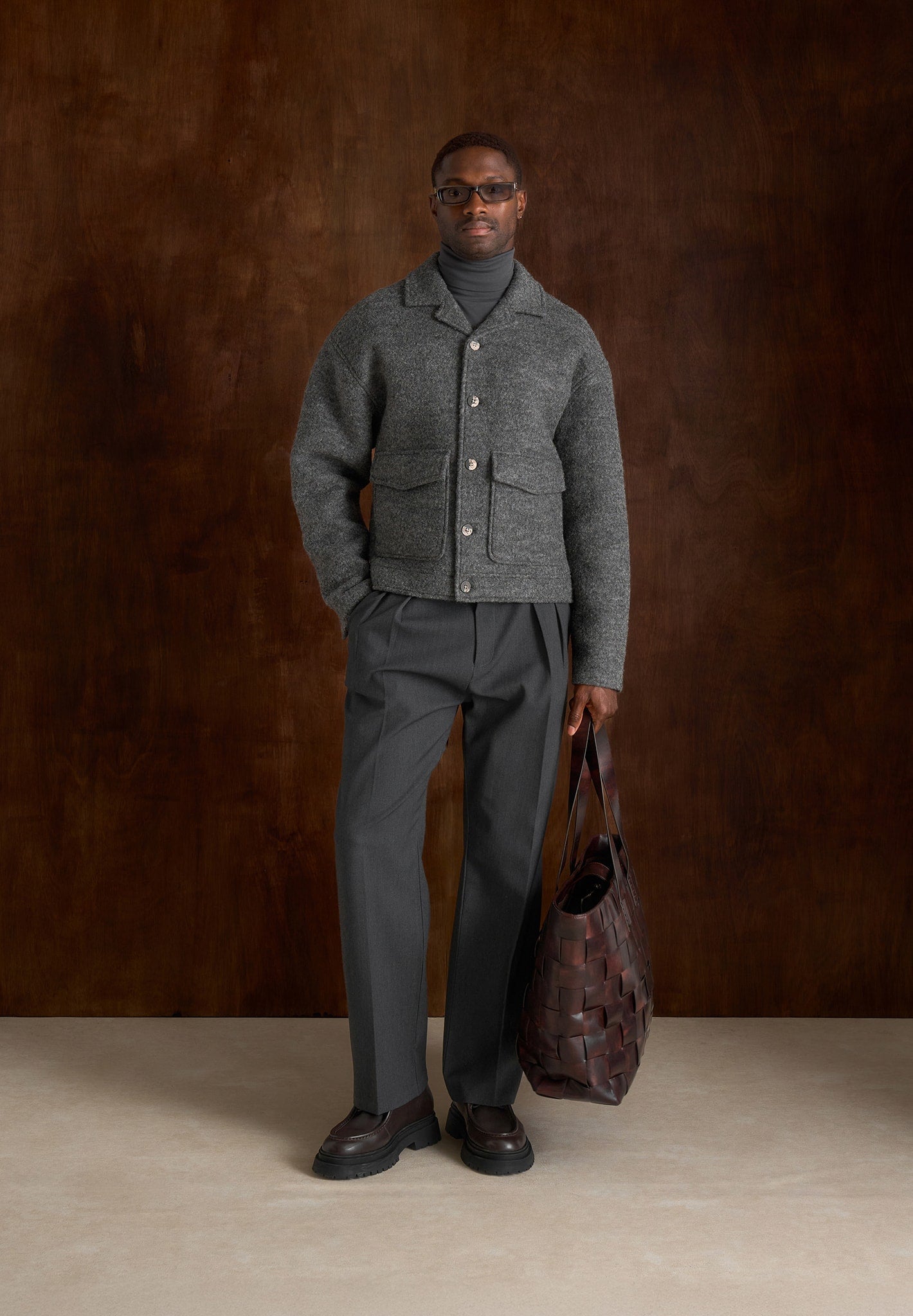 Aurel - Wool Jacket With Revere Collar - Grey 