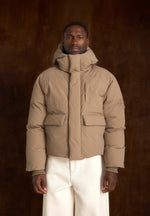 Casey - Unisex Minimal Raglan Puffer Jacket - Taupe