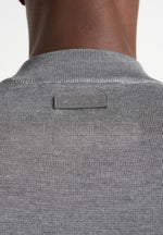 KW003 - Fitted Mock Neck Wool-Blend Sweater - Grey