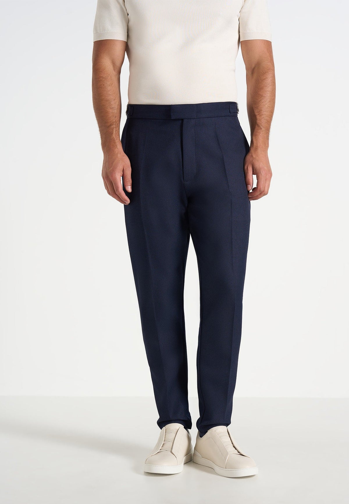 Hubert - Slim Fit Tailored Pants - Navy