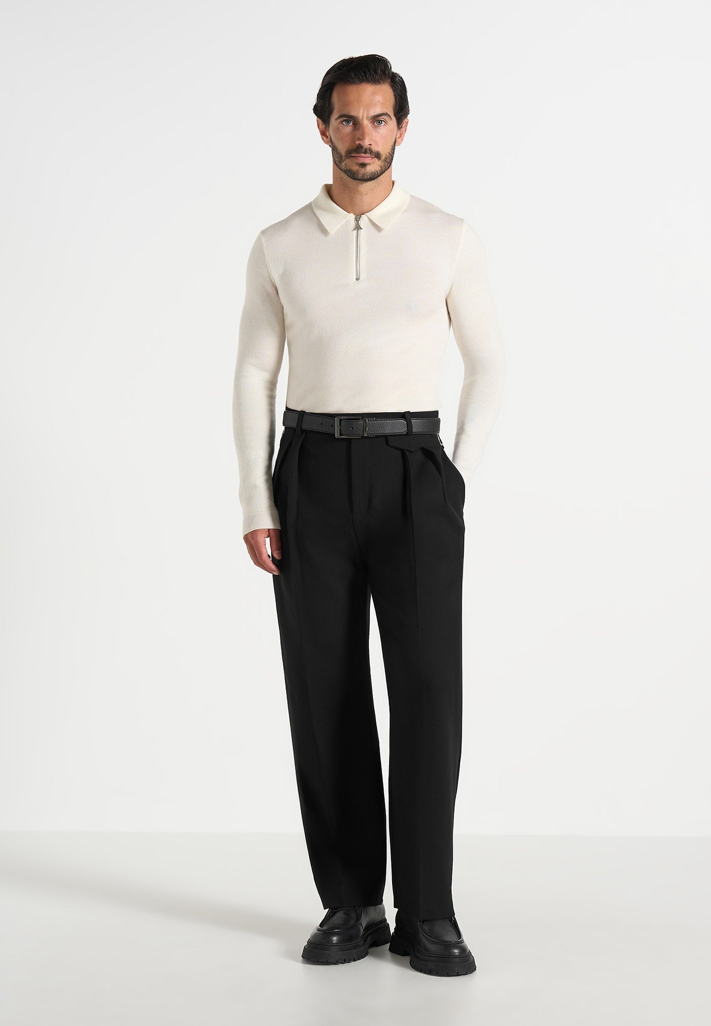 merino-wool-long-sleeve-polo-top-with-zip-off-white