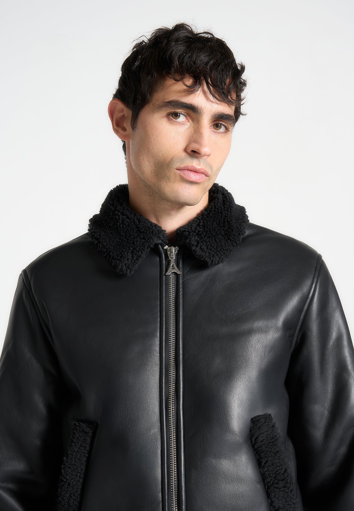 vegan-leather-shearling-jacket-black