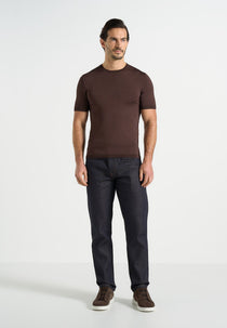 Ellis - Luxe Knitted T-Shirt - Brown