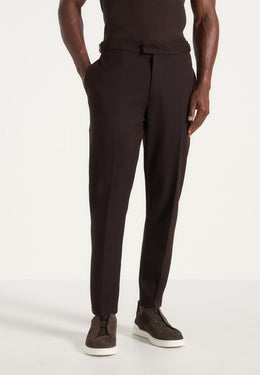 Hubert - Slim Fit Tailored Wool-Blend Pants - Brown