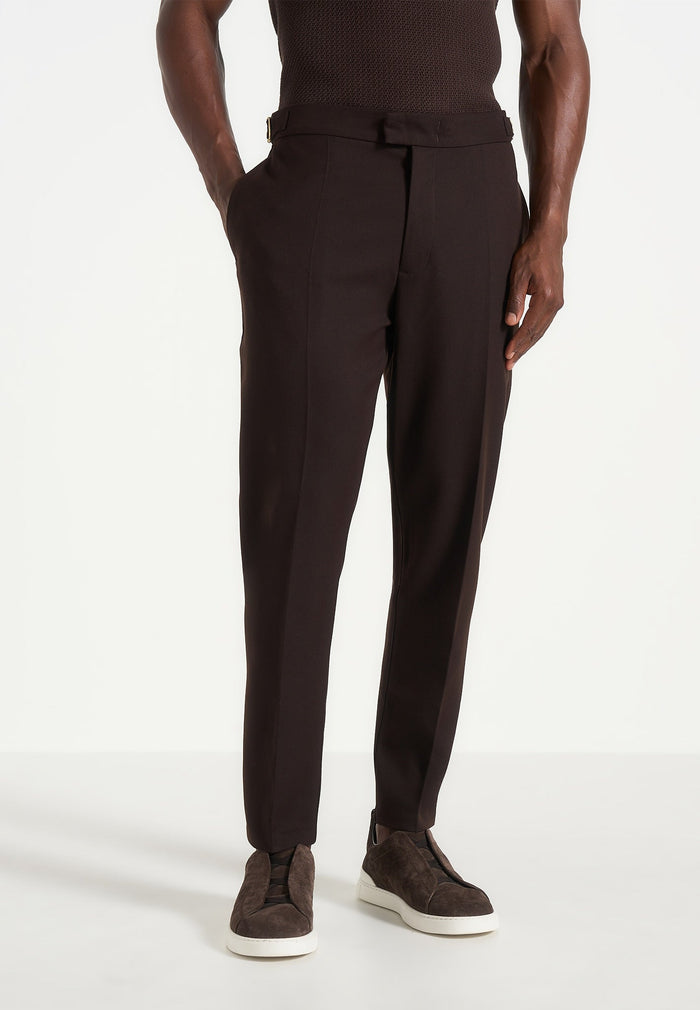 Hubert - Slim Fit Tailored Wool-Blend Pants - Brown