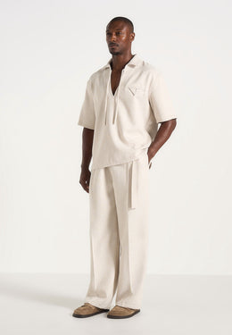 norbert-open-collar-textured-drawstring-shirt-cream