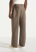 Dorian - Pleated Tailored Pants - Khaki