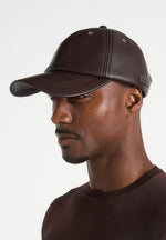 Lou - Leather Cap - Brown