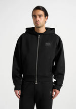 ray-unisex-neoprene-cropped-zip-hoodie-black