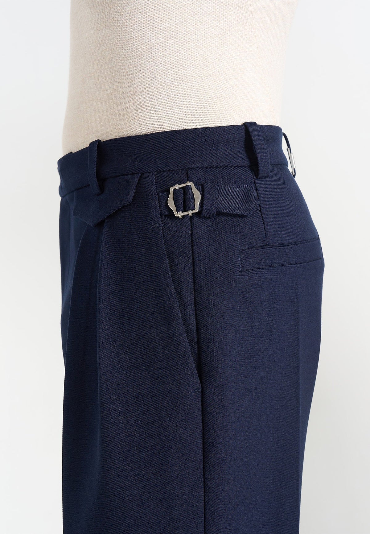 Pierre - Twin Pleat Tailored Pants - Navy