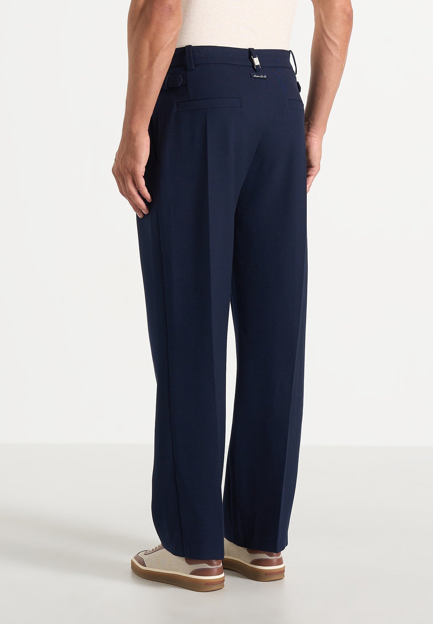 Pierre - Twin Pleat Tailored Pants - Navy