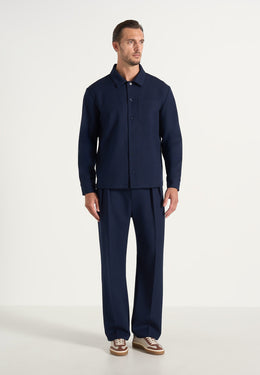 Valentin - Classic Tailored Long Sleeve Shirt - Navy
