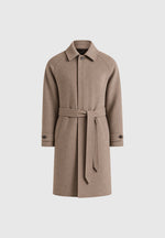 Alfie - Reversible Belted Wool-Blend Car Coat - Brown / Taupe