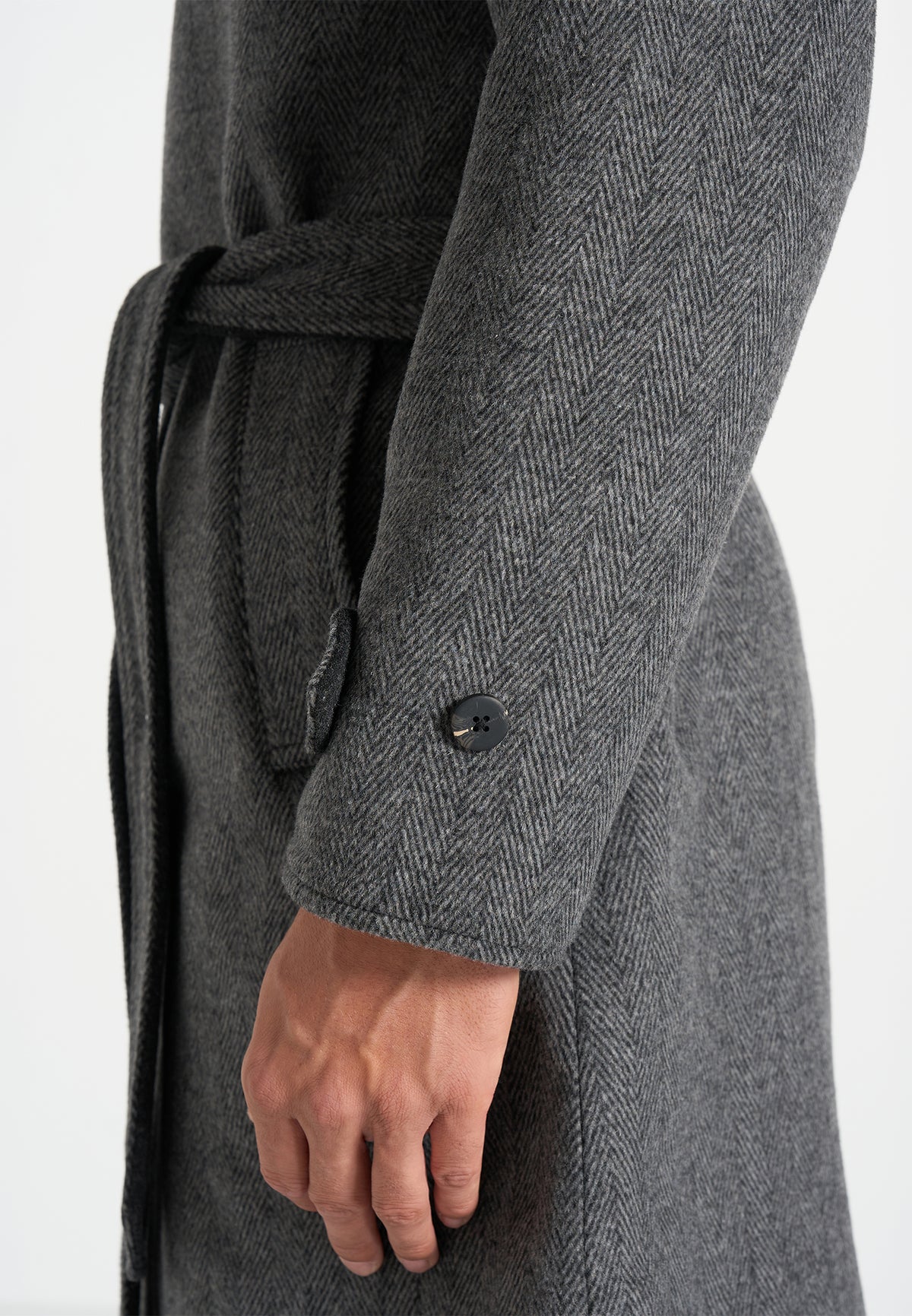 Alfie - Reversible Belted Wool-Blend Car Coat - Grey / Black