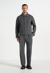 Bram - Minimal Tailored Wool-Blend Jacket - Charcoal Grey