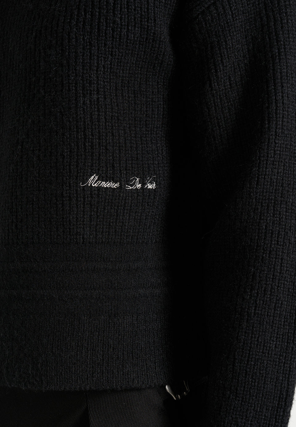 Remi - Signature Ribbed Wool-Blend V-Neck Sweater - Black