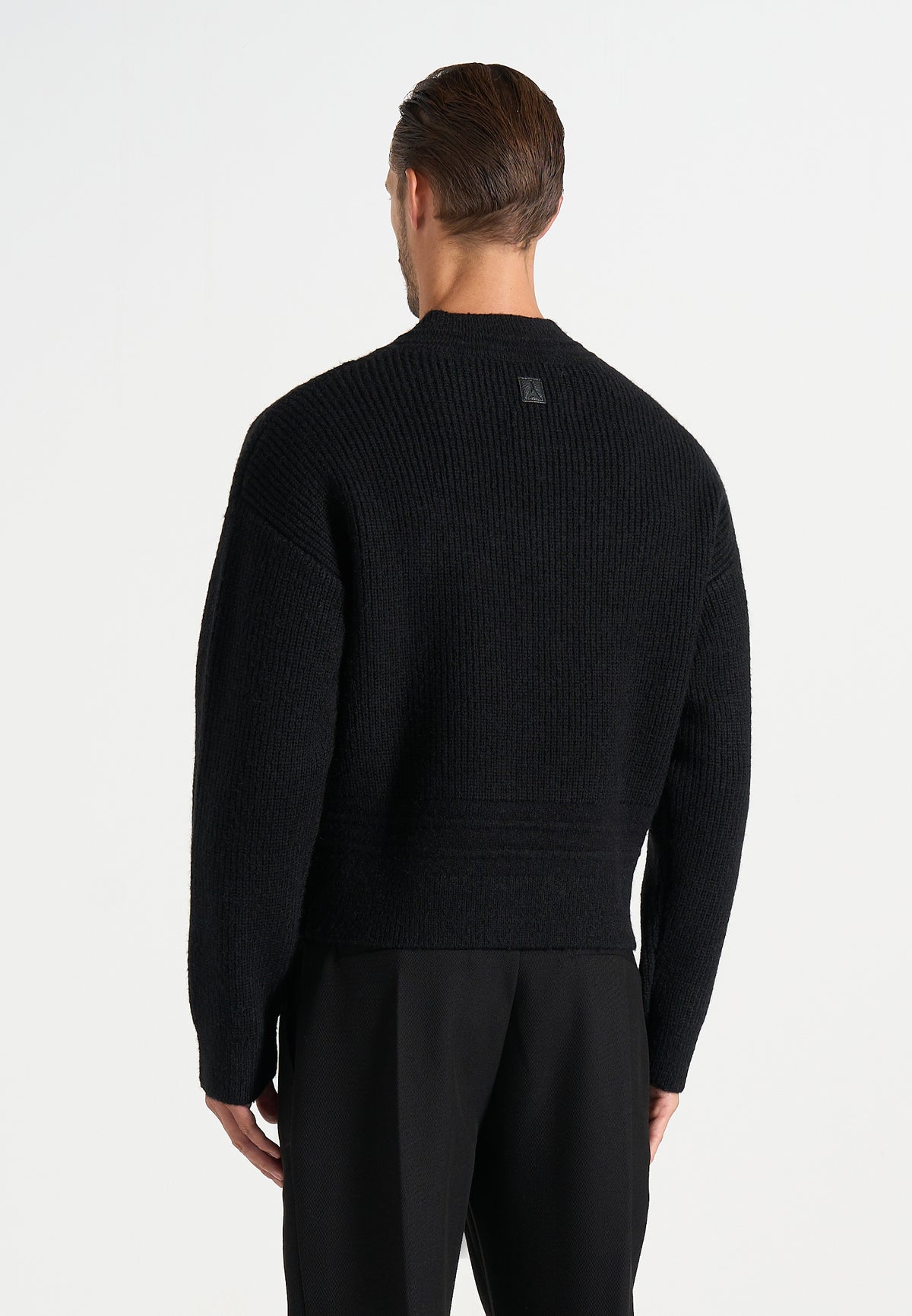 Remi - Signature Ribbed Wool-Blend V-Neck Sweater - Black