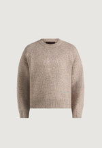 KW001 - Brushed Wool-Blend Knit Signature Sweater - Beige