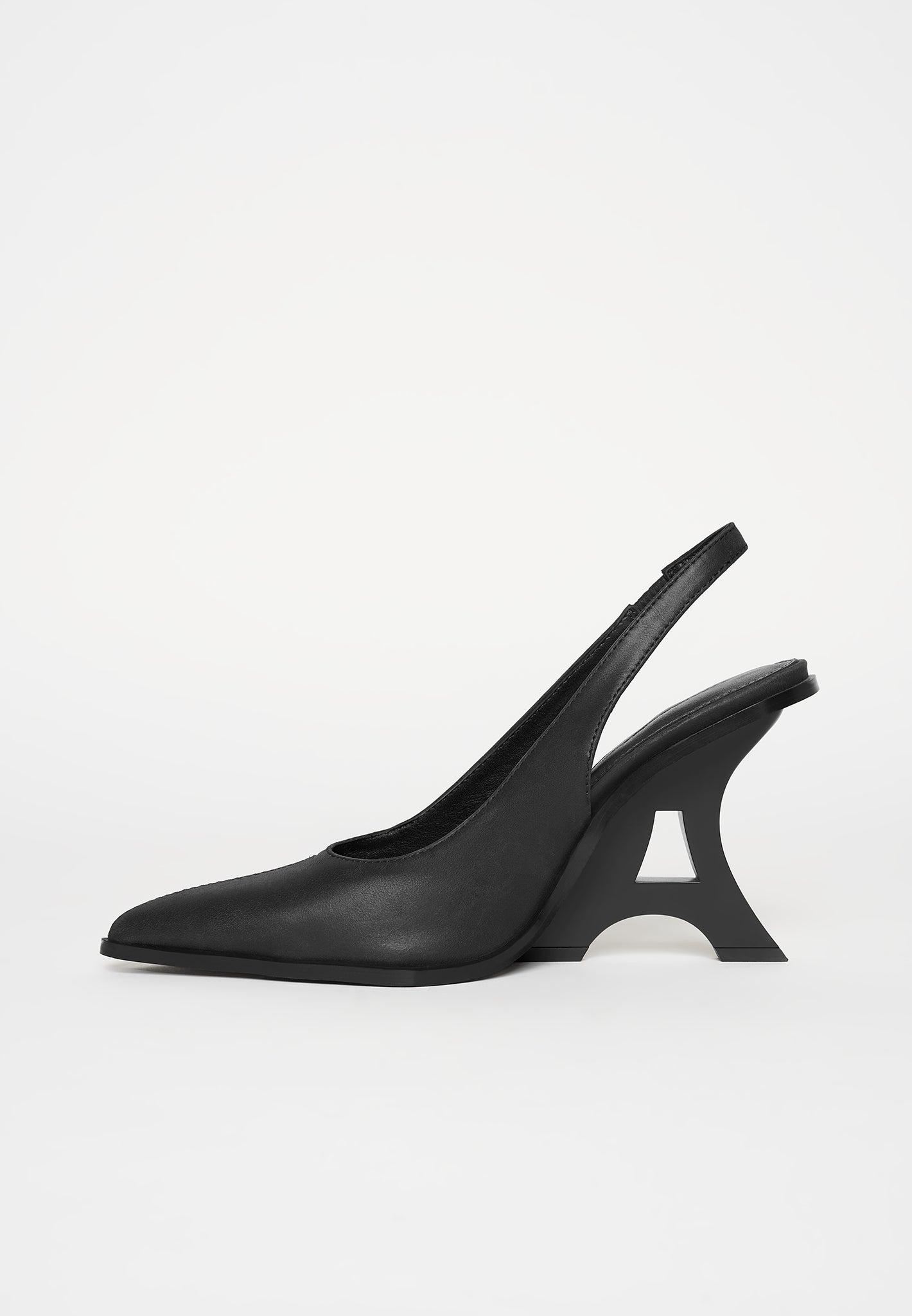 Sling Back Eiffel Heel - Black