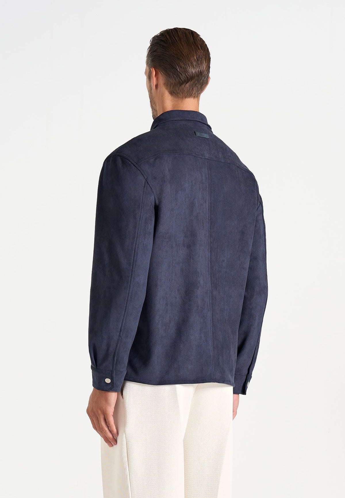 Andy - Unisex Suede Long Sleeve Shirt - Navy
