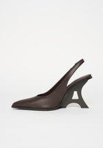 Sling Back Eiffel Heel - Brown