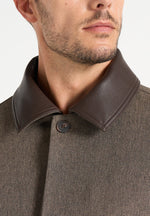Cameron - Unisex Oversized Textured Tailored Bomber Jacket - Taupe