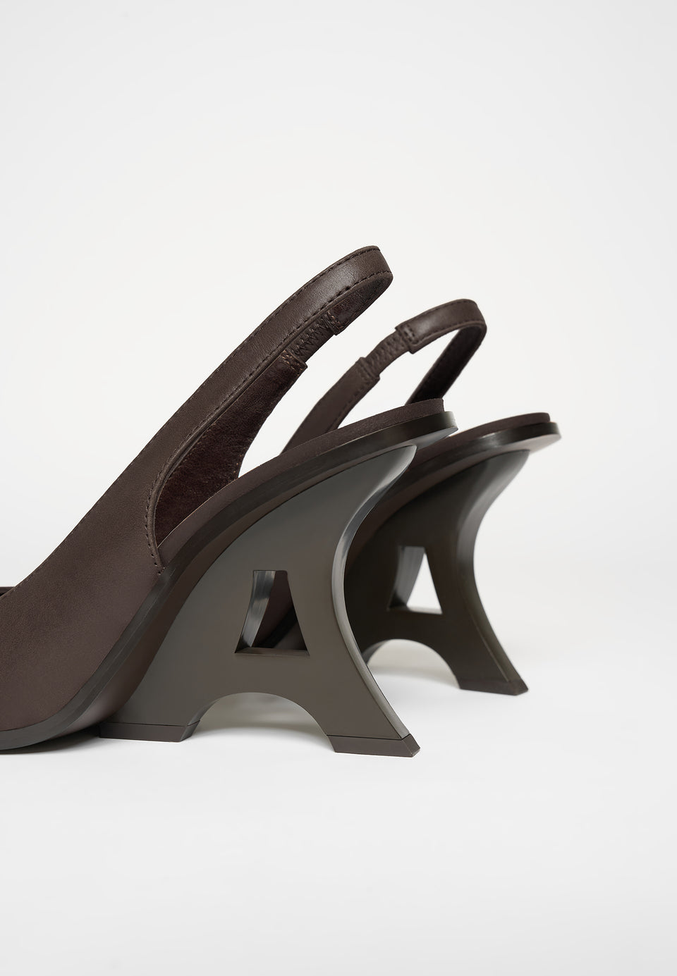 Sling Back Eiffel Heel - Brown