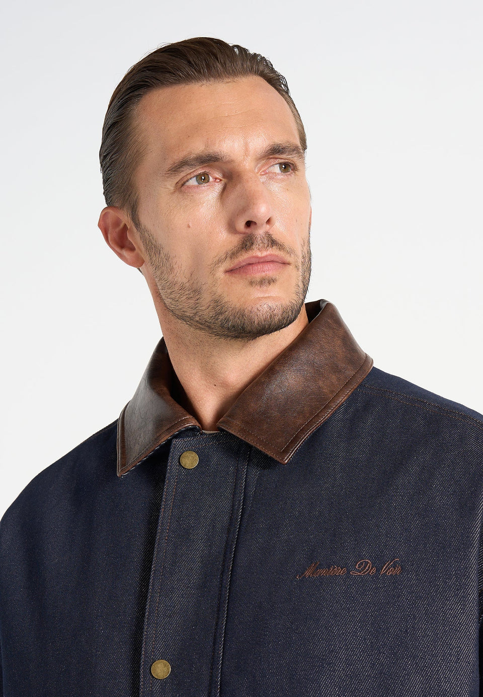 Cameron - Unisex Oversized Denim Bomber Jacket - Indigo