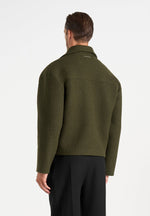 Mika - Unisex Double Breasted Wool Jacket - Olive
