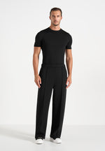 Jerome - Wide Leg Neoprene Pants - Black