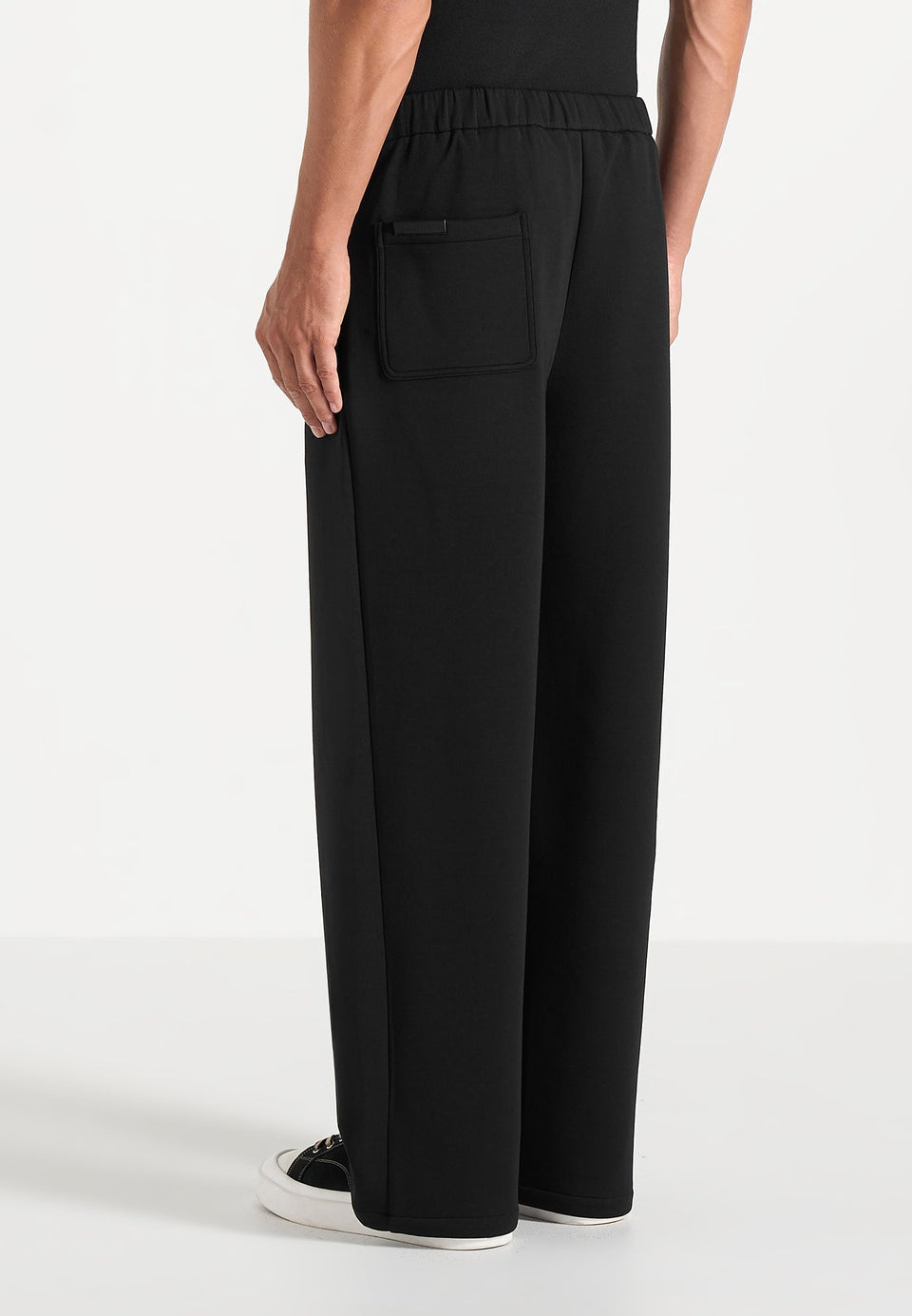 Jerome - Wide Leg Neoprene Pants - Black