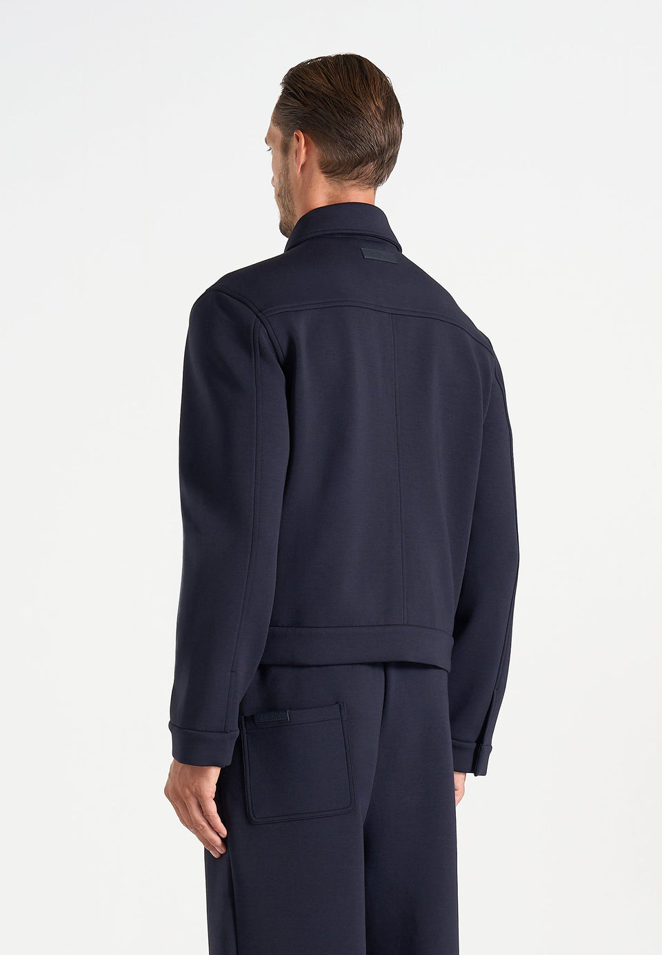 Kairo - Neoprene Trucker Jacket - Navy
