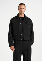 Kairo - Neoprene Trucker Jacket - Black