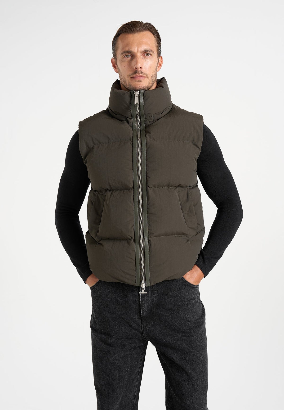 Eric - 2-in-1 Puffer/Gilet Jacket - Olive