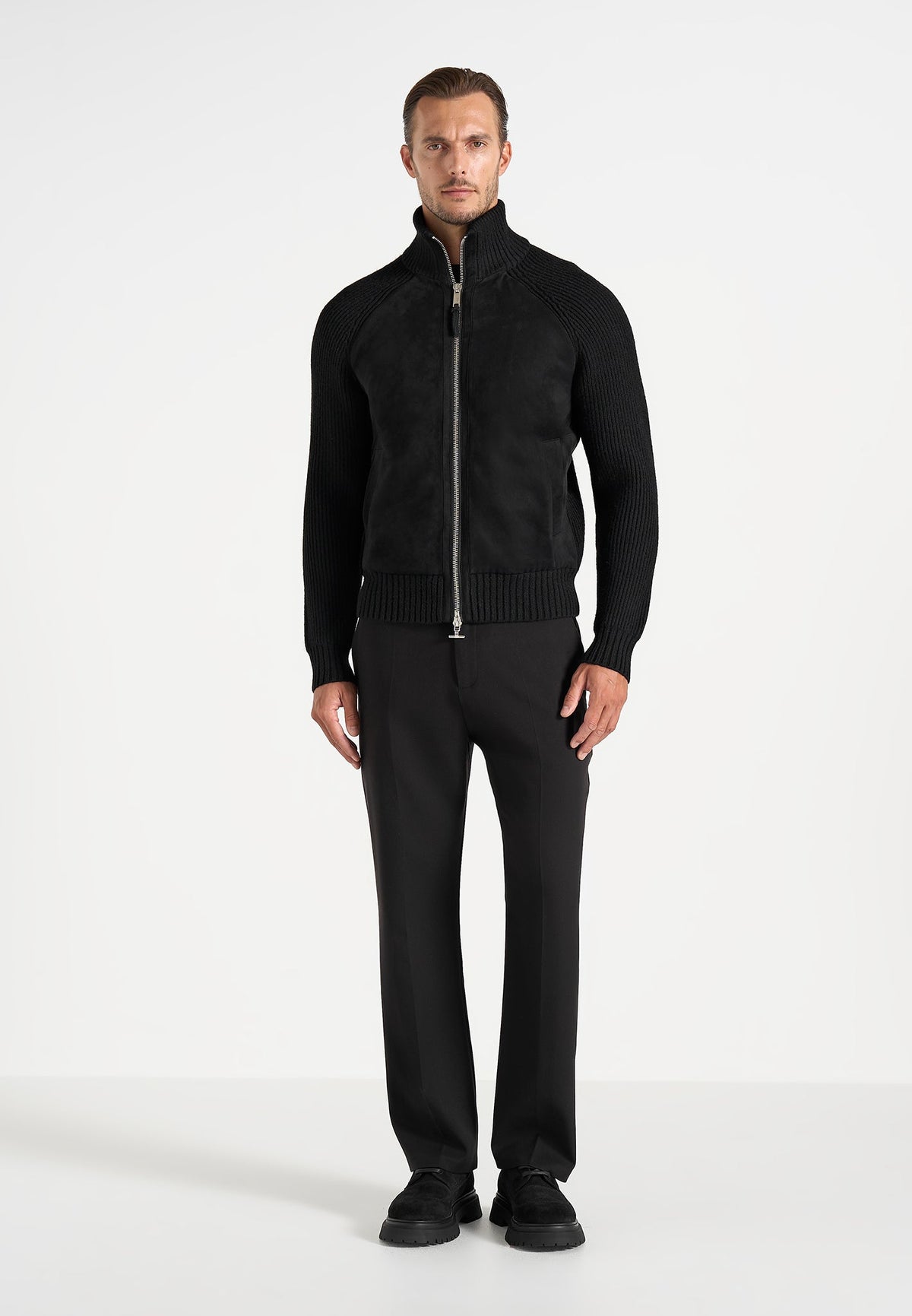 Rami - Suede & Knit Jacket - Black