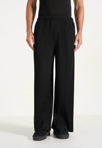 Jonas - Pleated Wide Leg Trousers - Black