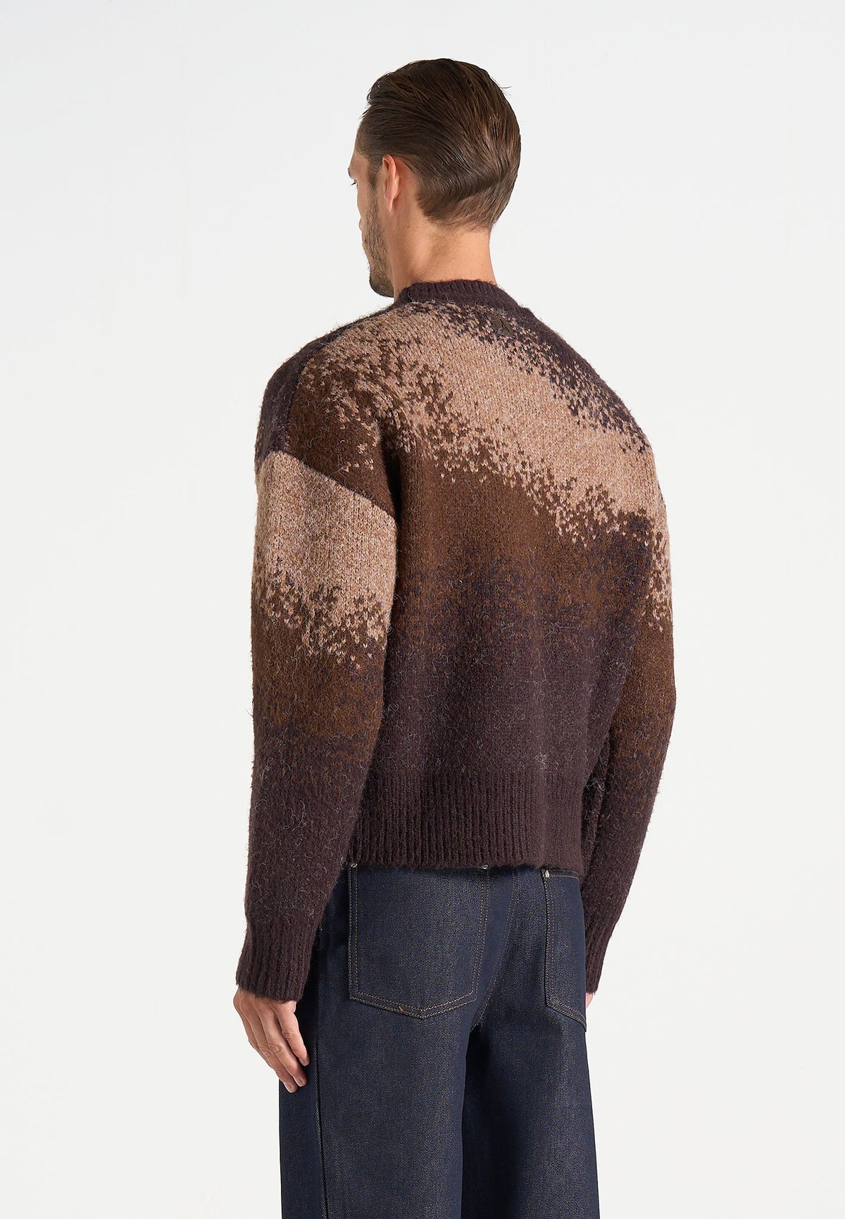 Yani - Ombré Wool Crewneck Sweater - Brown