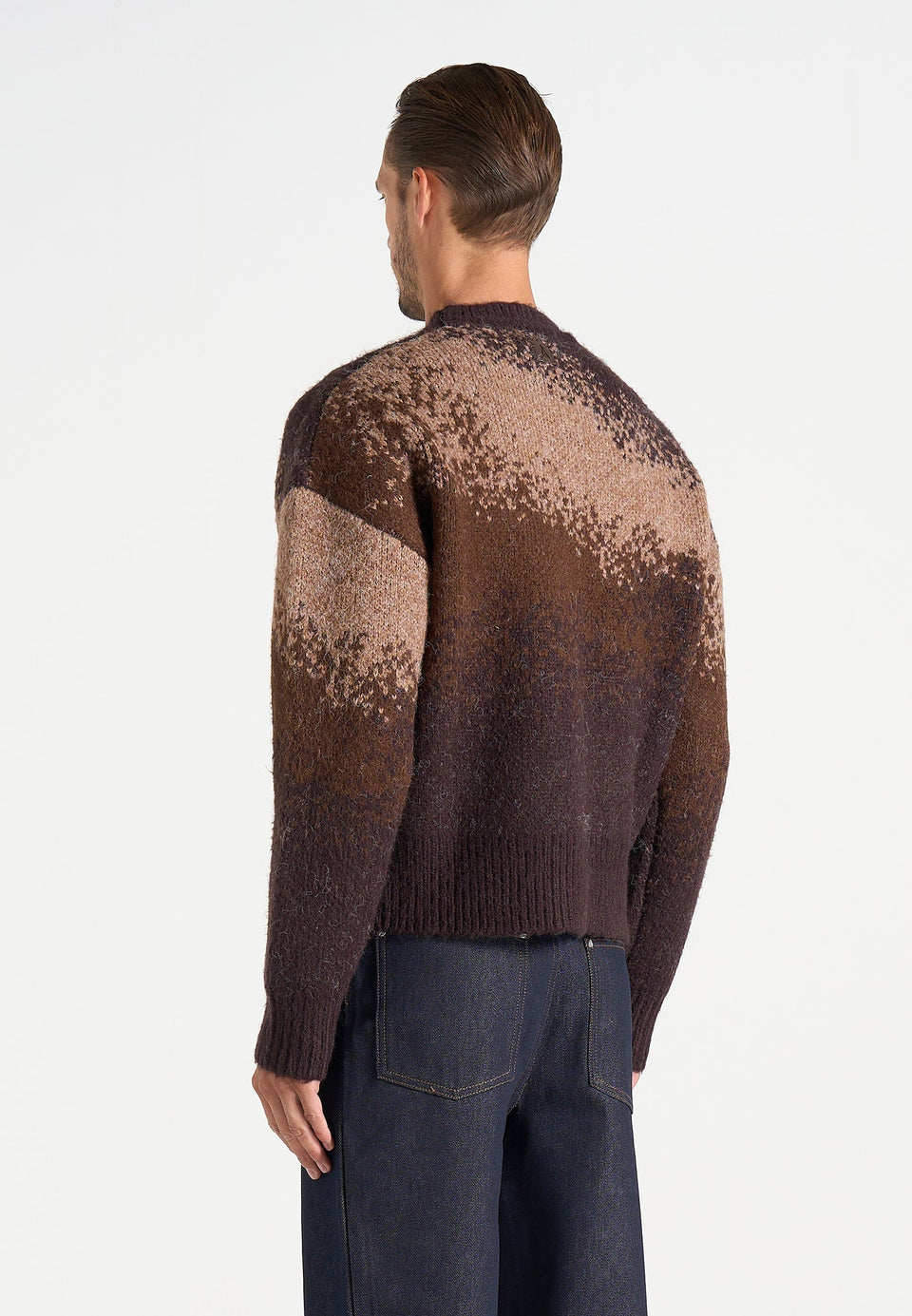 Yani - Ombré Wool Crewneck Sweater - Brown