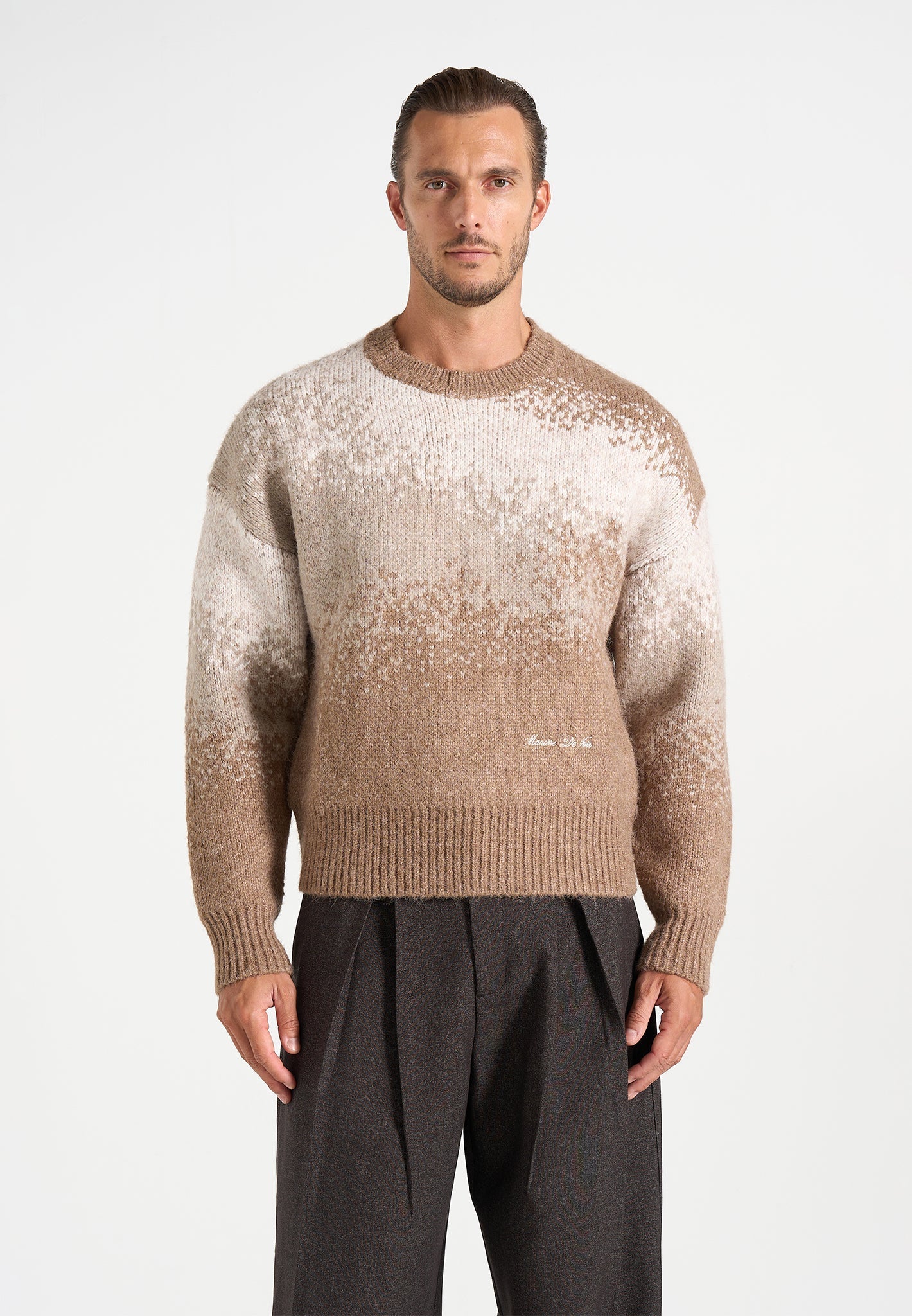 Yani - Ombré Wool Crewneck Sweater - Beige