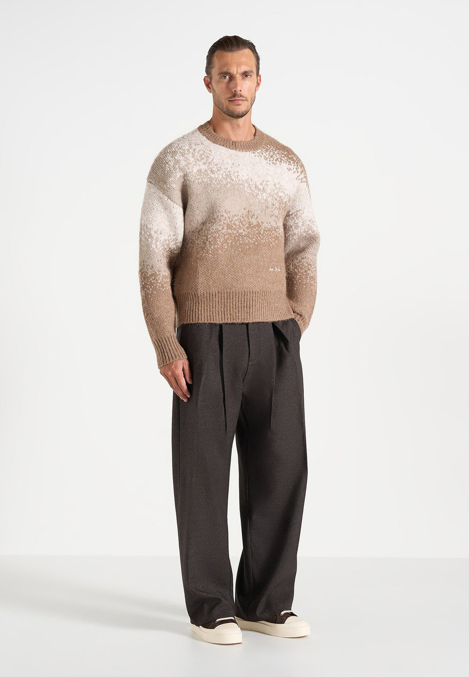 Yani - Ombré Wool Crewneck Sweater - Beige