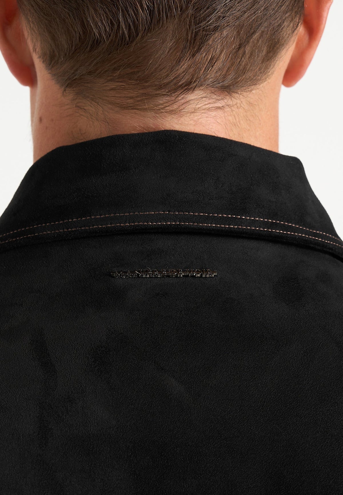 Vince - Suede Contrast Stitch Jacket - Black